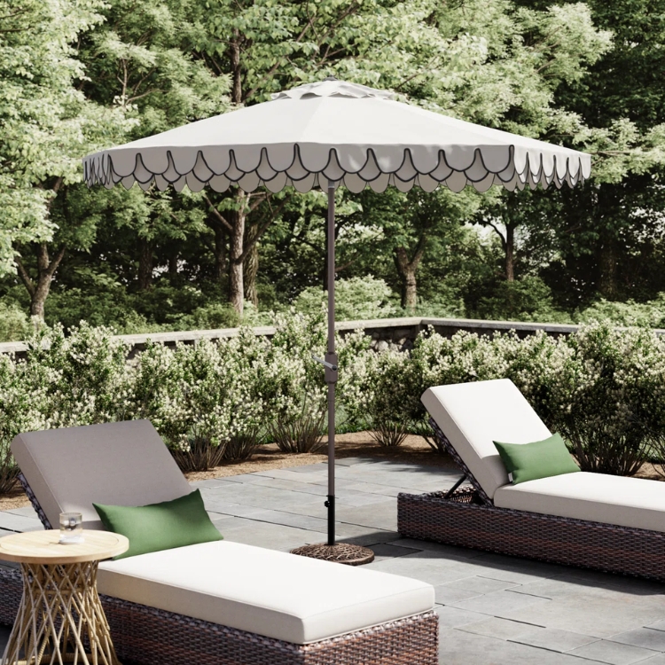 Ivory Scalloped Outdoor Umbrella