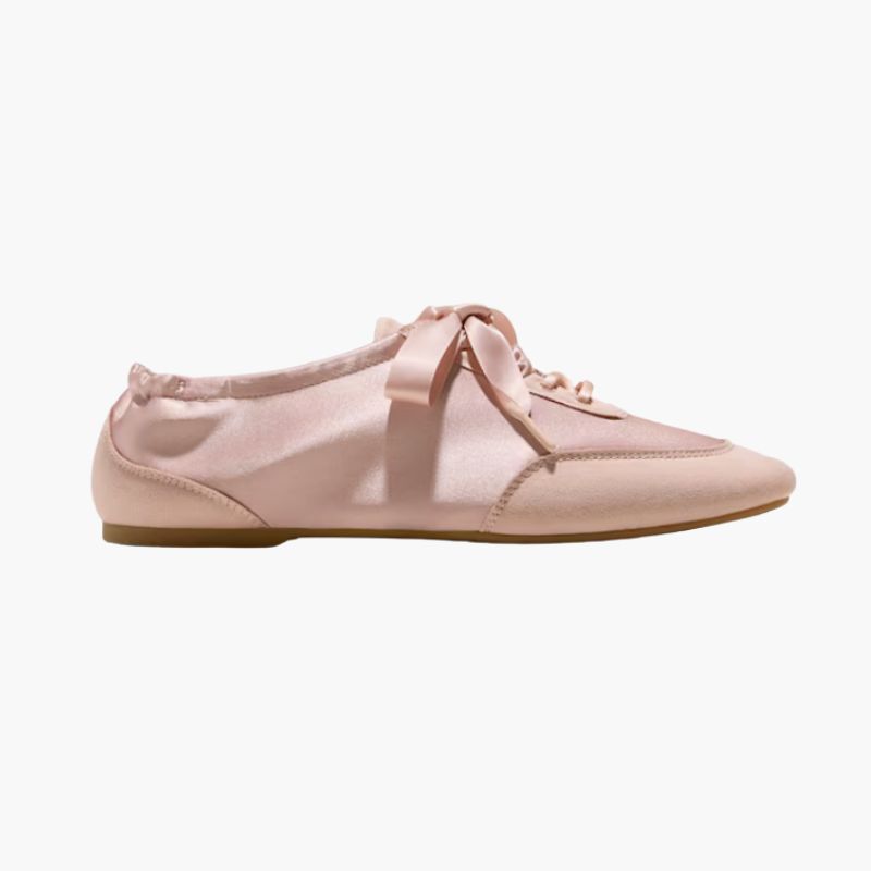 Lace-Up Satin Sneakerina