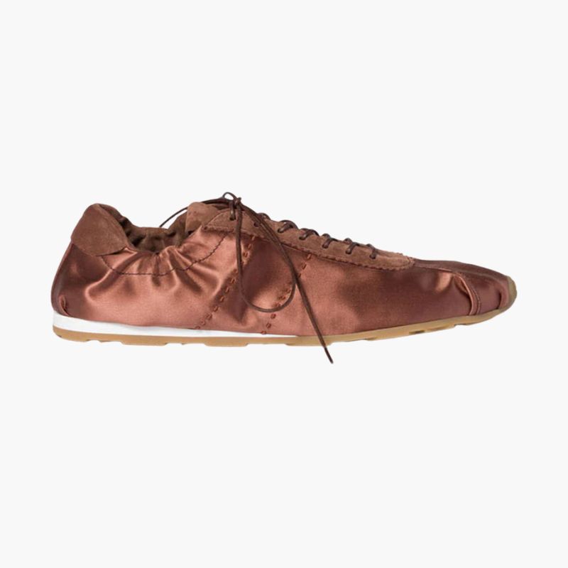 Satin Lace-Up Sneakers