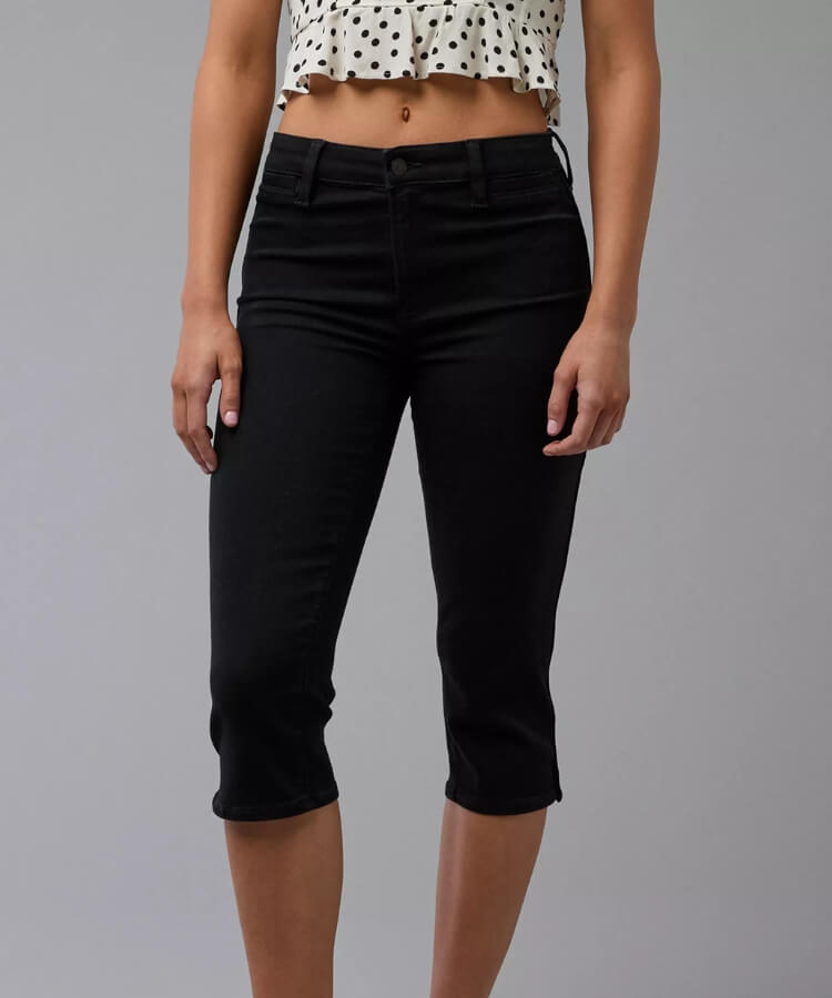 High-Waisted Capri Jeans