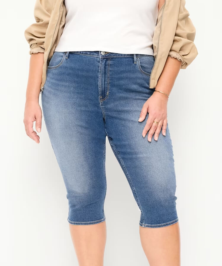 High-Waisted Capri Jeans