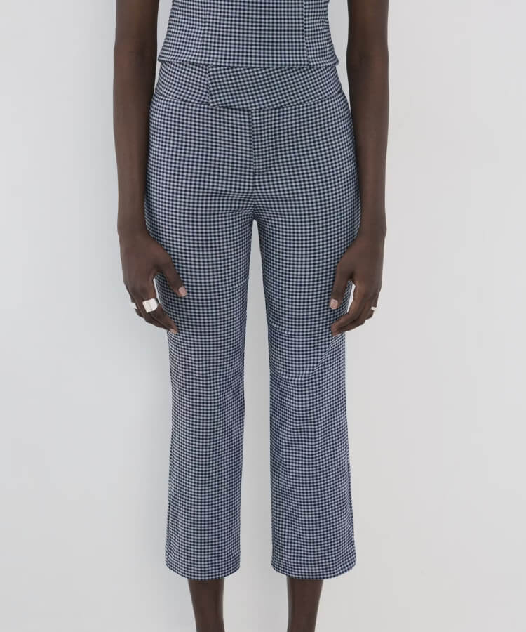 Gingham Cropped Pants