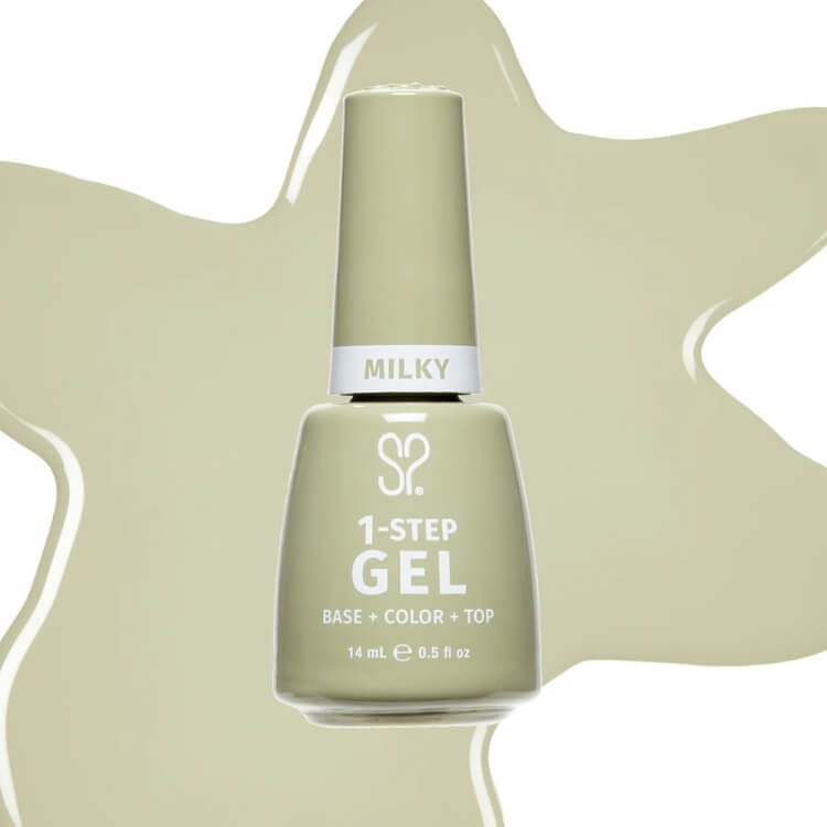 Milky 1-Step Gel Nail Polish in 'Milky Sage' 