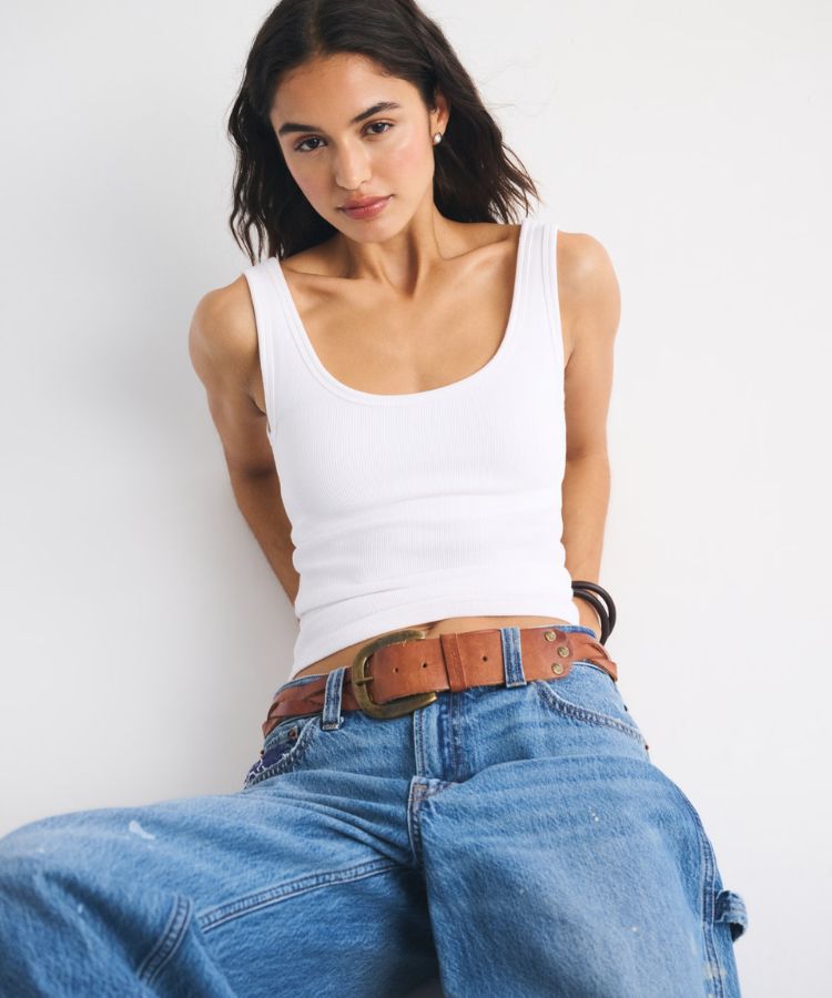 Bra-Free Rib Scoopneck Tank
