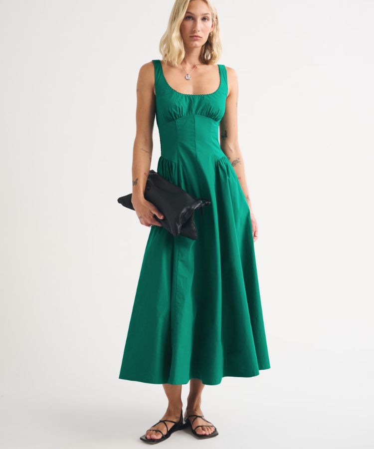 100% Cotton Bra-Free Midi Dress