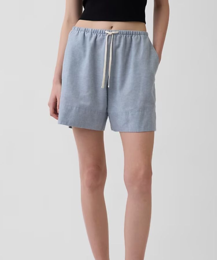 6" Linen-Blend Easy Shorts