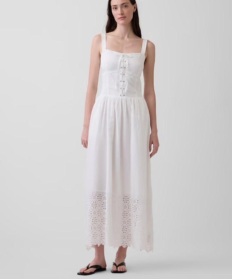 Lace-Up Corset Maxi Dress