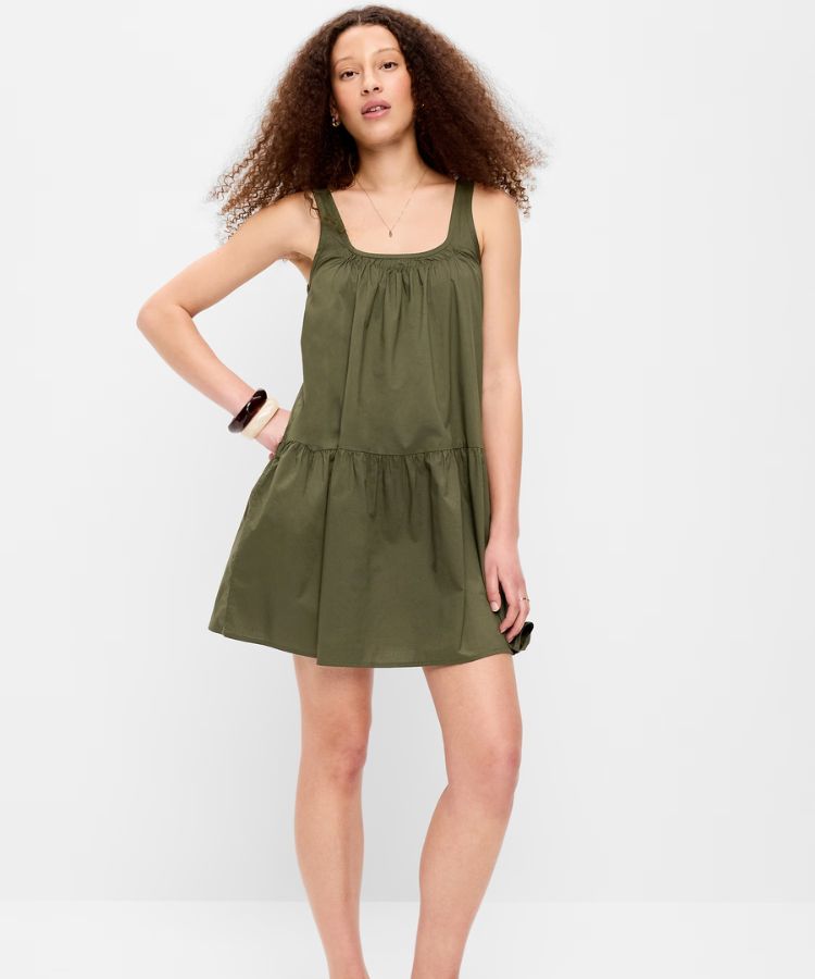 Drop-Waist Swing Mini Dress
