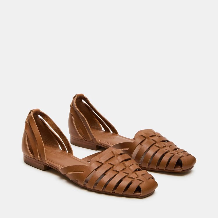 Leather Square-Toe Fisherman Flat