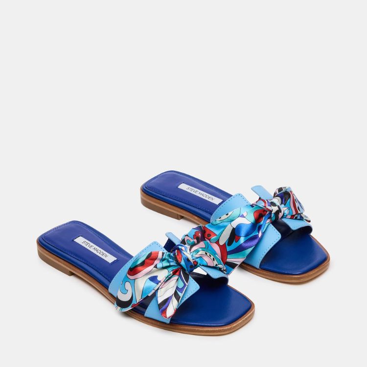 Geometric Blue Scarf Slide