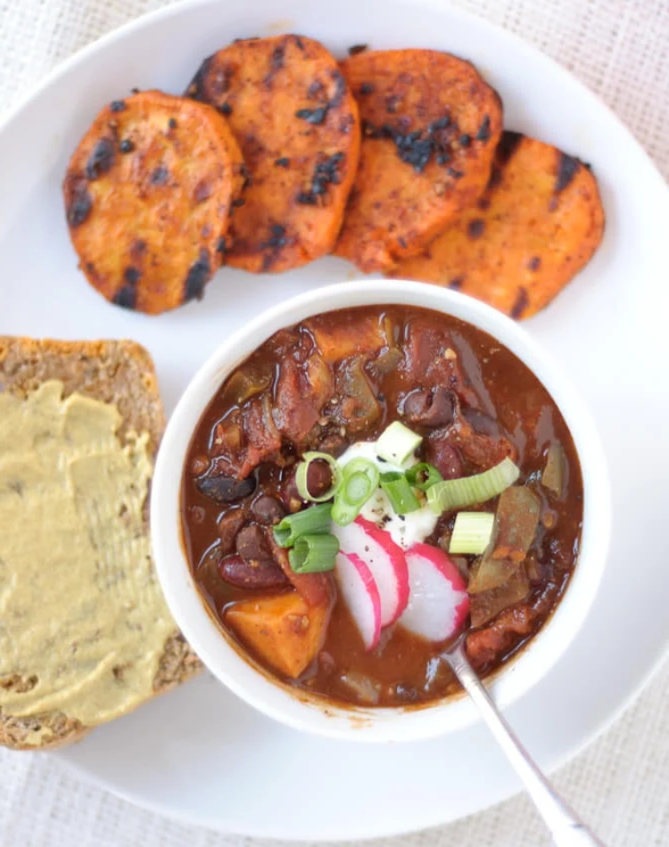 plant forward recipes sweet potato chili