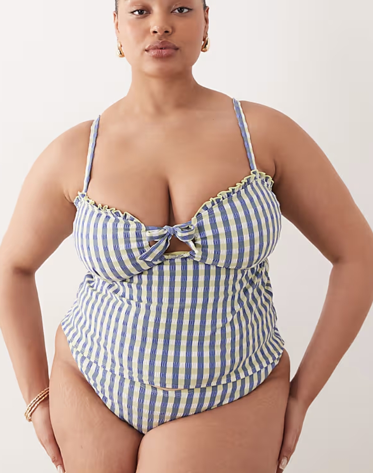 Curve Cheri Check Tankini 
