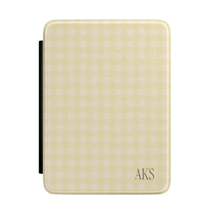 Customizable Yellow Gingham Kindle Case
