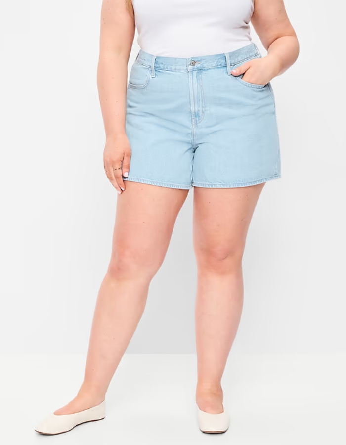 High-Waisted Wow Baggy Jean Shorts