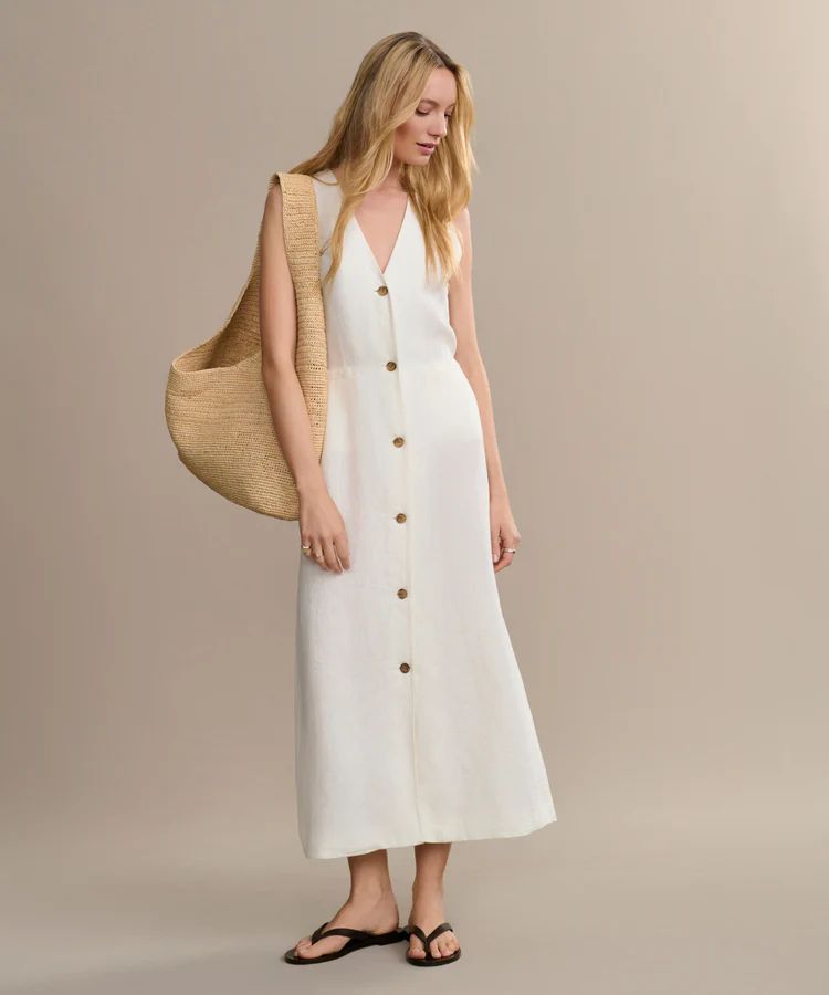 Button-Up Linen Dress