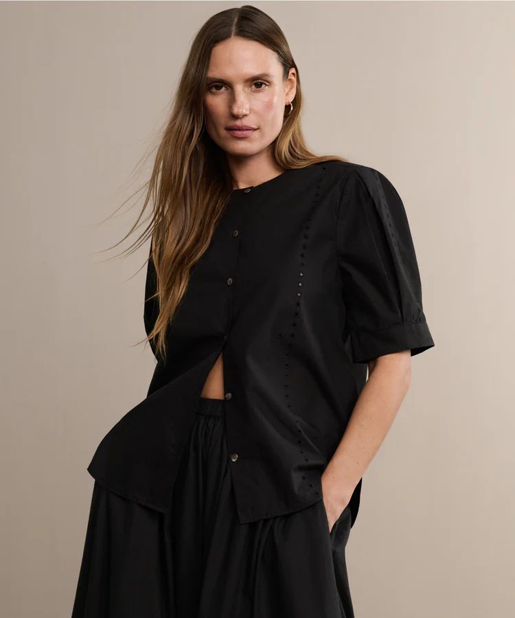 Poplin Eyelet Blouse