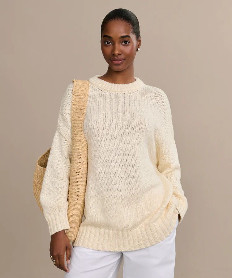Textured Oversized Cotton Sweater