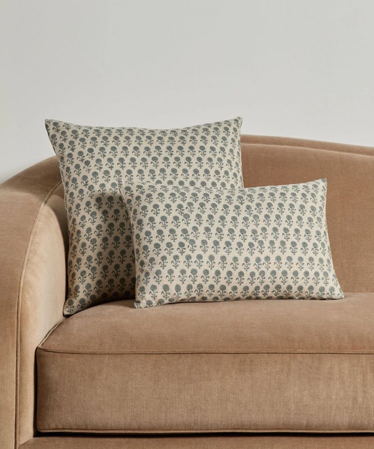 Linen Block Print Pillow