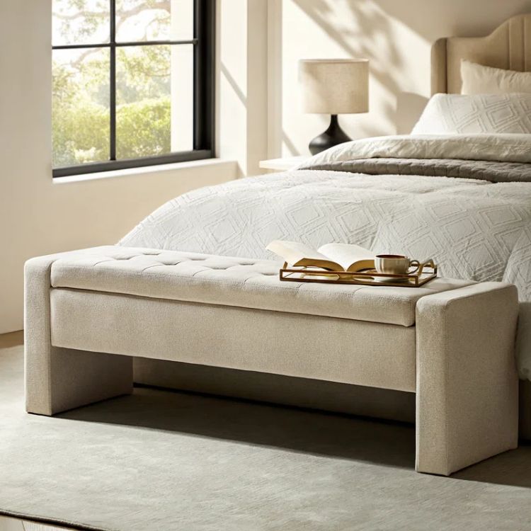 Modern Tufted Upholstered Storage Bench