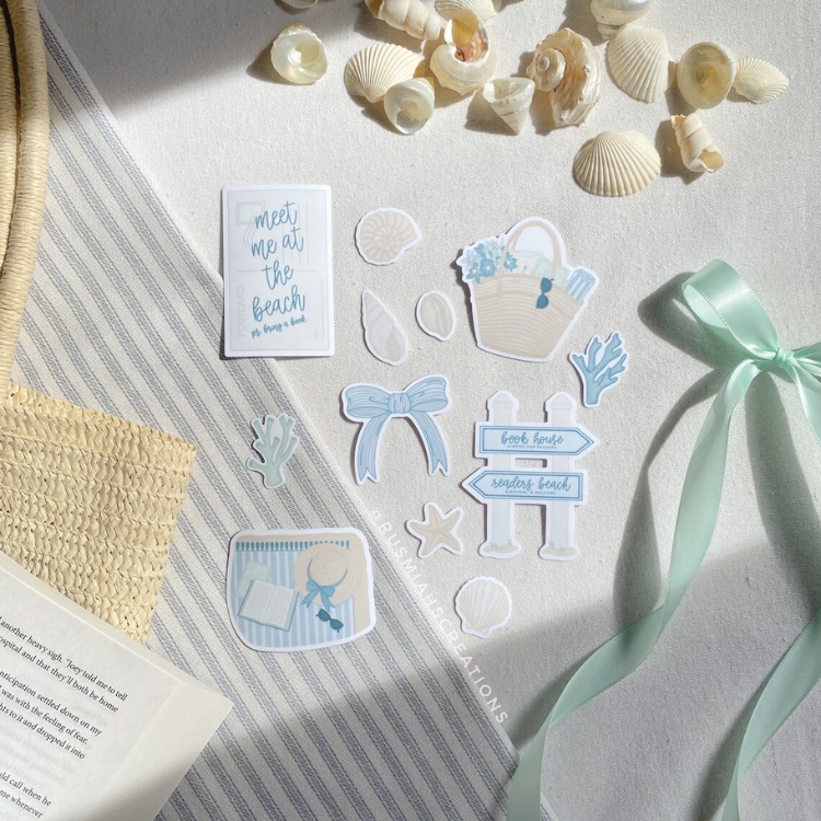 Coastal Bookish Sticker Pack