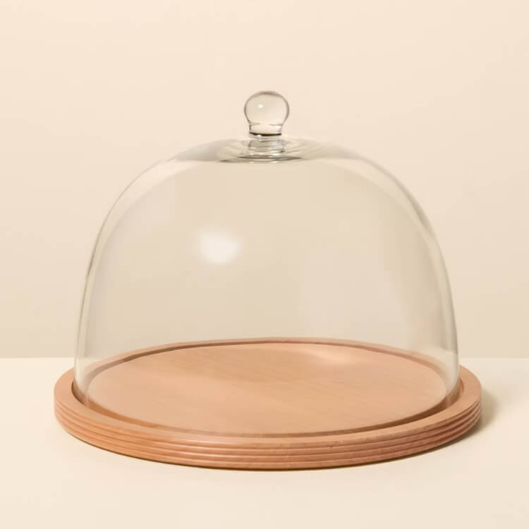 Wood & Glass Cake Stand