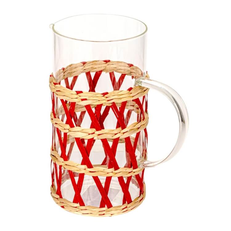 Glass Pitcher with Woven Sleeve