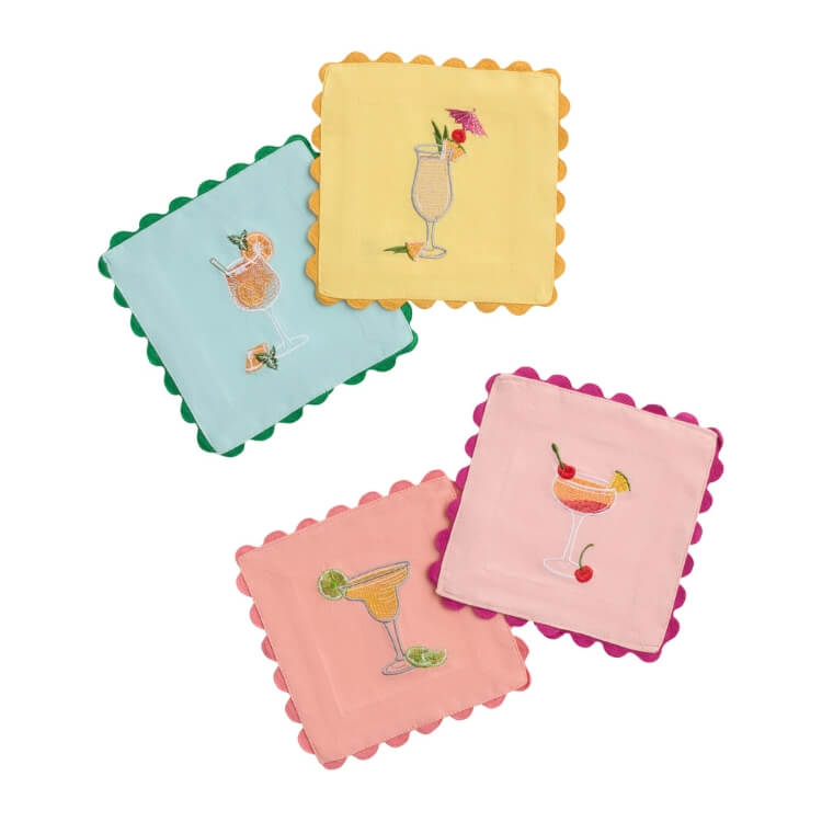 Embroidered Cocktail Napkins