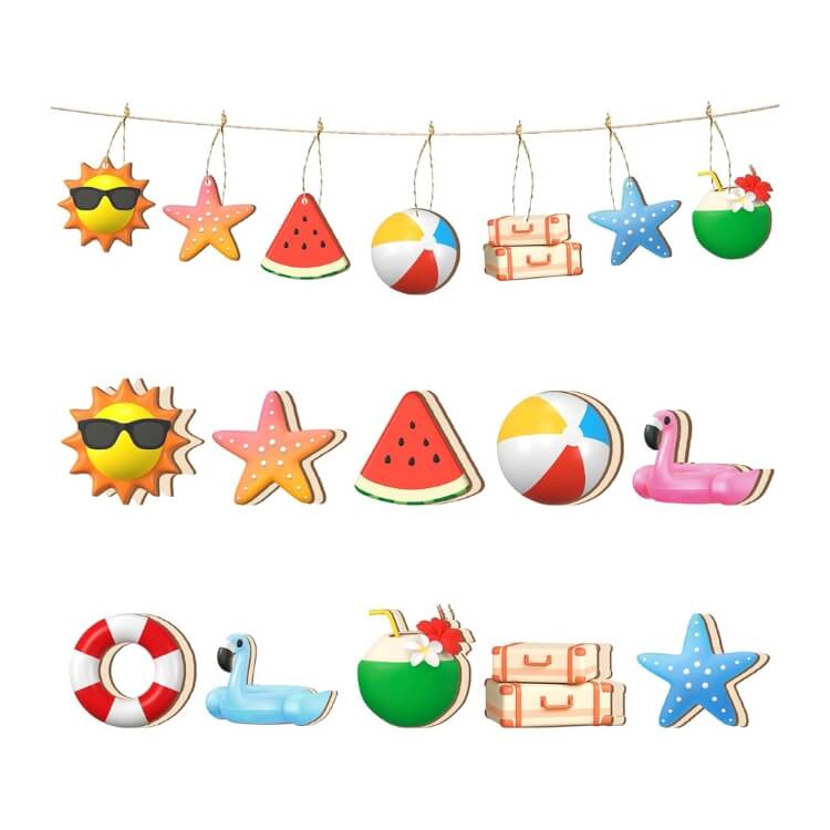 Summer Themed Tree Ornaments