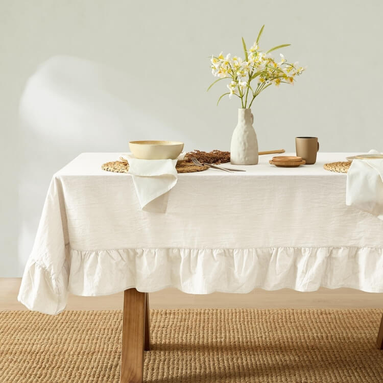 Ruffle Farmhouse Tablecloth