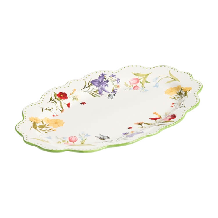 Floral Scalloped Serving Platter