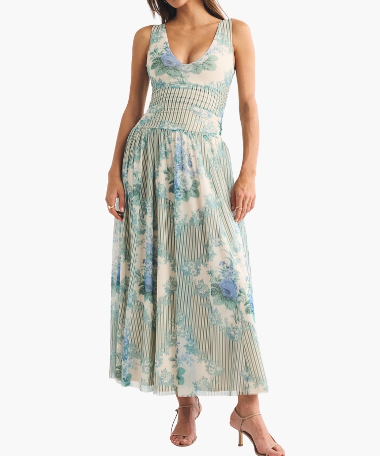 Convertible Mesh Maxi Dress