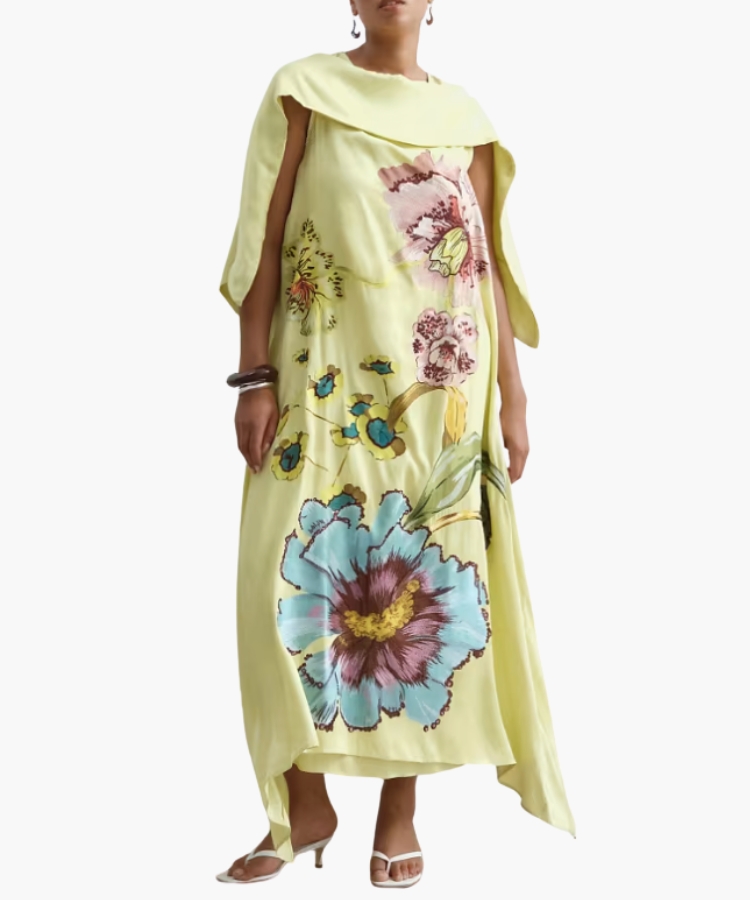 Curve Botanical Drape Maxi Dress