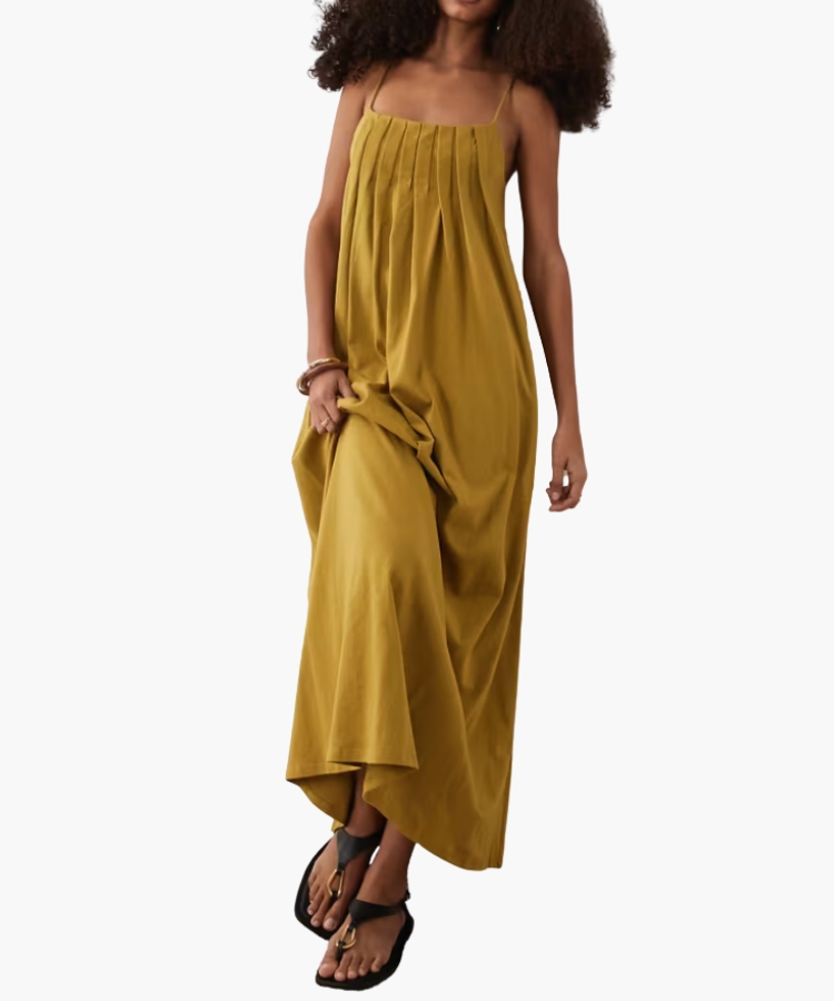 Pleated Trapeze Dress