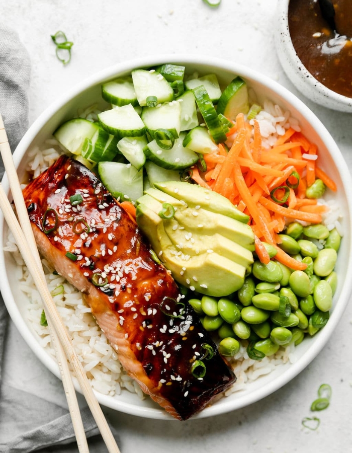rice bowl recipes glazed salmon