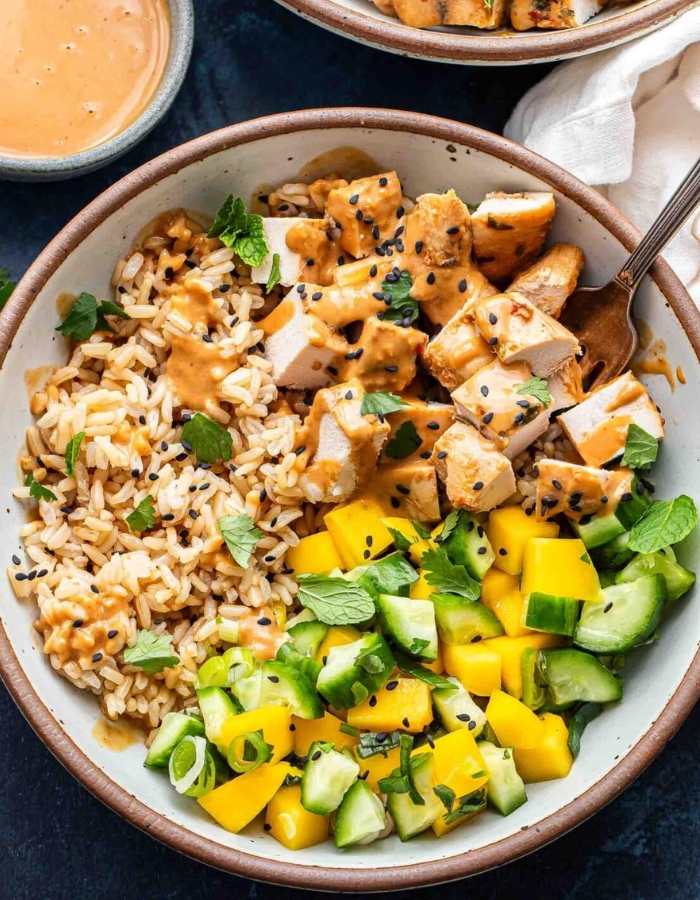 rice bowl recipes peanut chicken