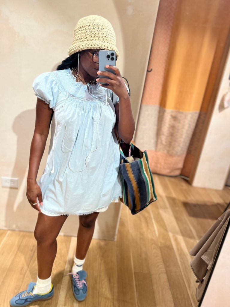 doen babydoll dress with sneakers