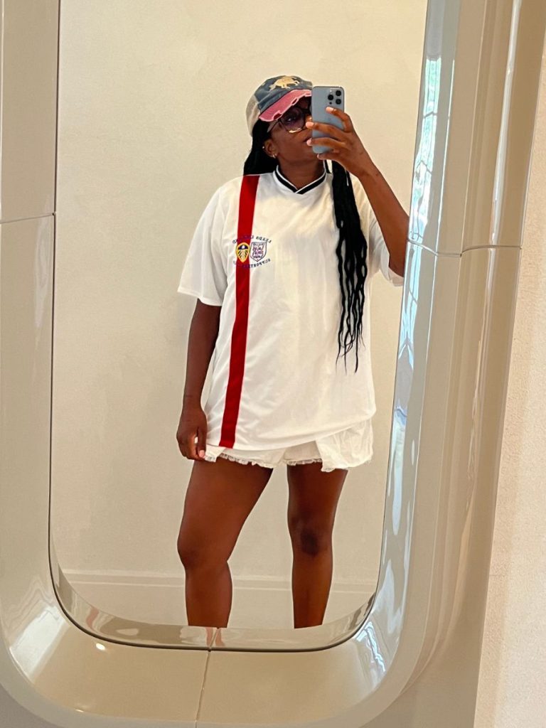 white dress with jersey