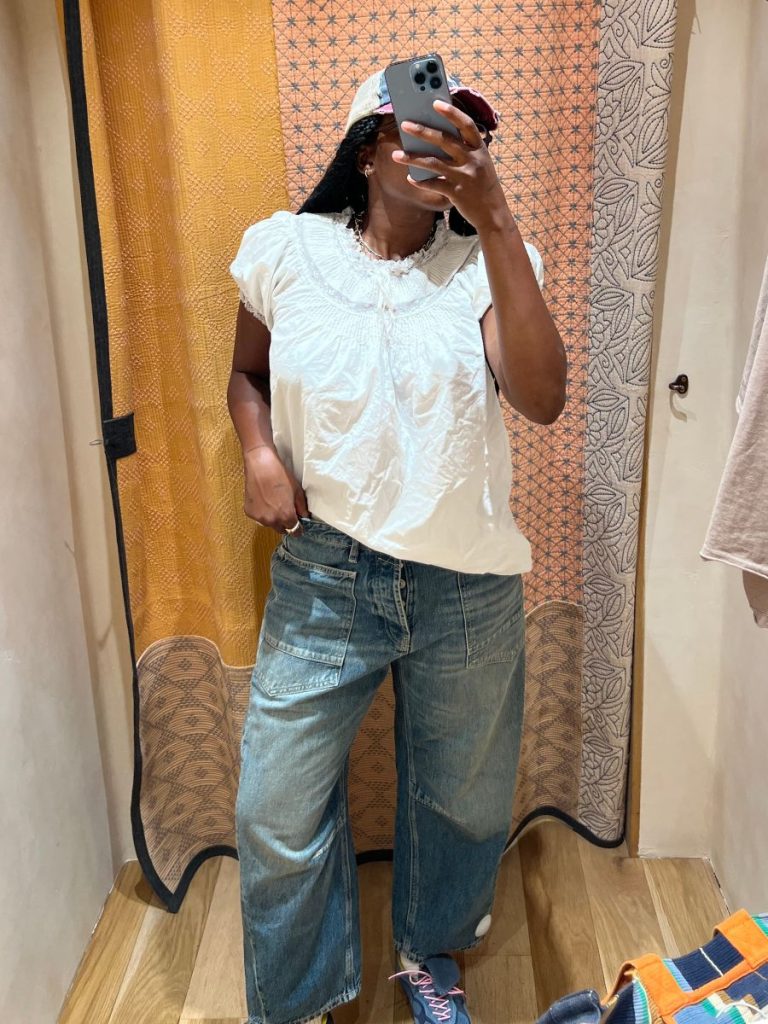 white mini dress with jeans