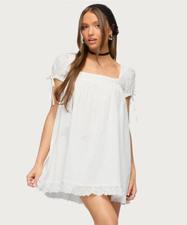 Striped Cotton Mini Dress