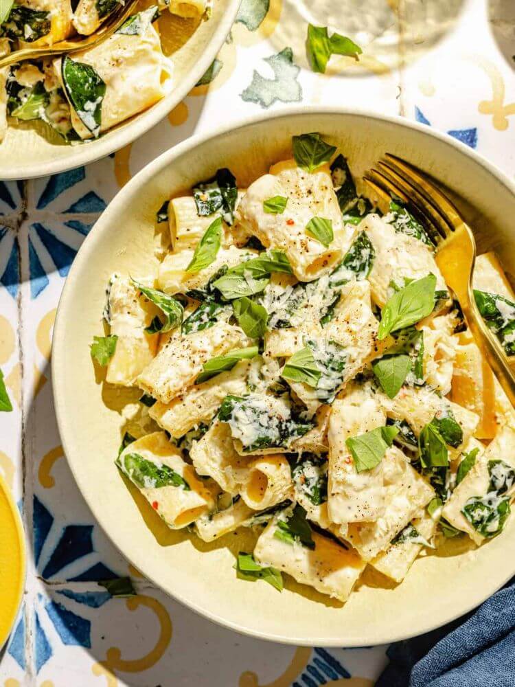 creamy lemon basil ricotta pasta recipe