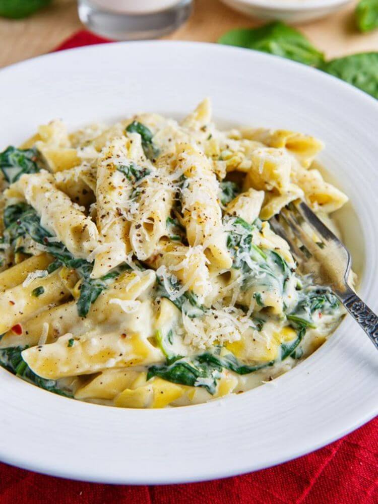 spinach artichoke dip pasta recipe