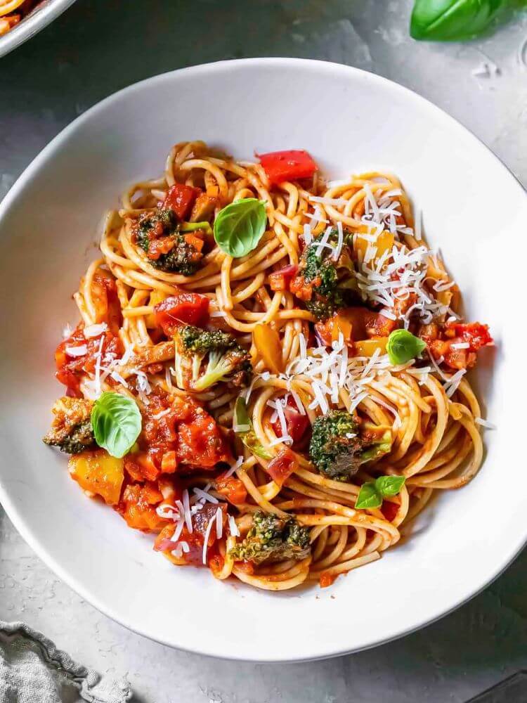easy veggie spaghetti pasta recipe