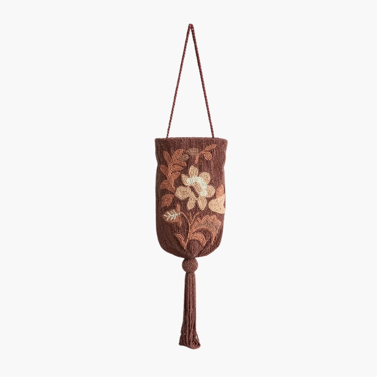 Fawn Floral Beaded Bag