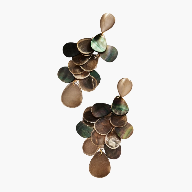 Paillette Cluster Drop Earrings