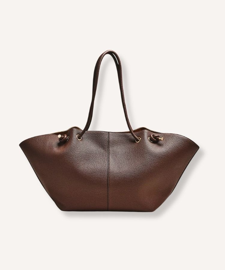 Pebbled Faux-Leather Tote