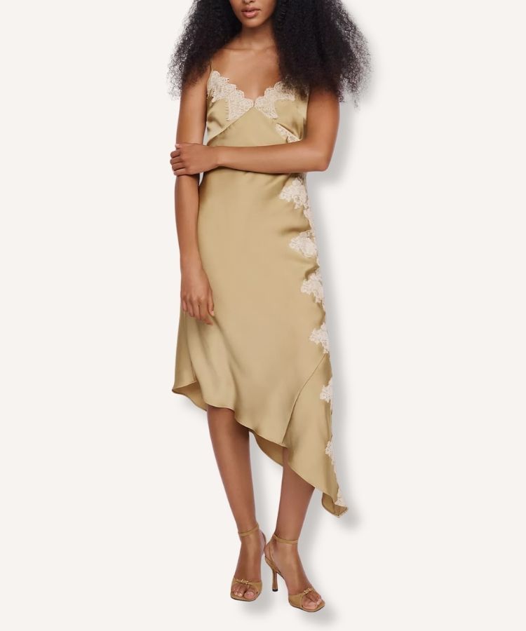 Satin Lace Slip Dress