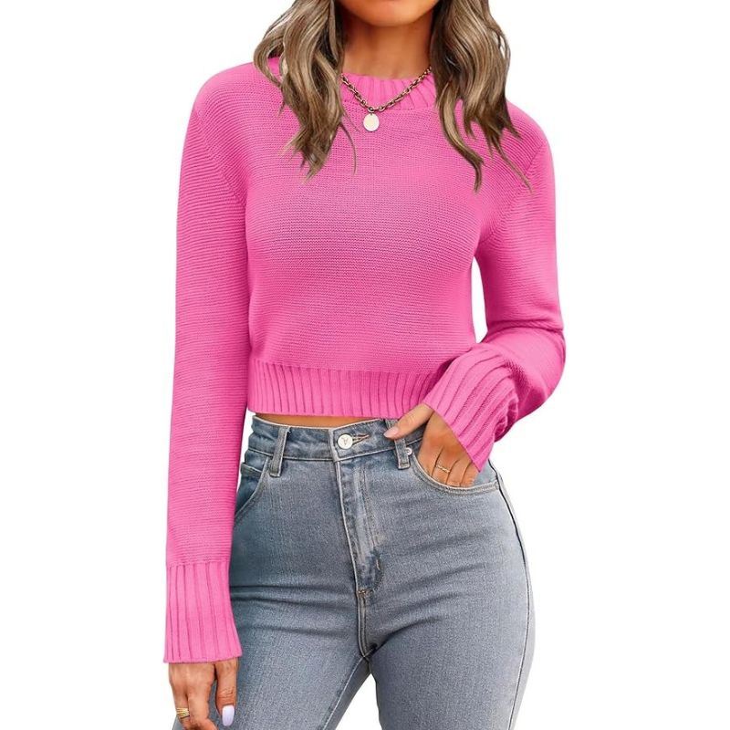 Pink Crew Neck Sweater