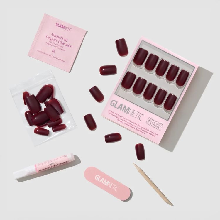 'Cherry Mocha' Press-On Nails