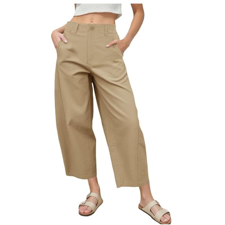Khaki Barrel Pants